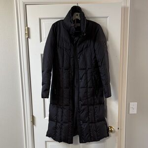 Marc New York Long Black Quilted Puffer Coat